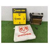Cargill Seeds Clock, Craig CB Radio & Dodge Seat Cushion