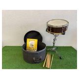 Snare Drum with Stand, Book, Case & Drumsticks