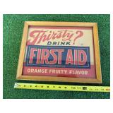 Thirsty? Drink First Aid Framed Ad