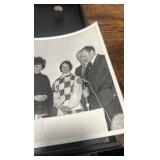 1976 original photograph featuring jockey sandy holly, actress Elizabeth Taylor plus others at laurel race course