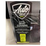 Auto Drive 2-Pack Seat Covers - Black & Teal - Fits Most Vehicles with Removable Headrests