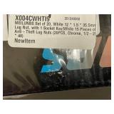 Meilunbs Wheel Lug Nuts - 20-Pack White 12x1.5 35.5mm w/ Socket Key