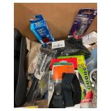 Assorted Automotive Accessories: Headlight Bulbs, LED Lights, Cables & Tools