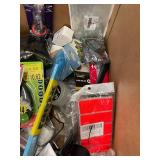 Assorted Automotive Accessories: Headlight Bulbs, LED Lights, Cables & Tools