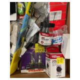 Assorted Automotive Accessories: Headlight Bulbs, LED Lights, Cables & Tools