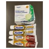 Equate Antibacterial Denture Cleaner Mint Fresh 40 Tabs - Poligrip Extra Care Power Max (4 tubes)