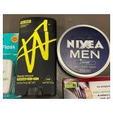 Axe Deep Woods Antiperspirant, NIVEA MEN Creme 150 ml, Salonpas Patch, BC Pain Relief, Equate Dental Floss Mint Waxed, Equate Flushable Wipes