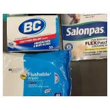 Axe Deep Woods Antiperspirant, NIVEA MEN Creme 150 ml, Salonpas Patch, BC Pain Relief, Equate Dental Floss Mint Waxed, Equate Flushable Wipes