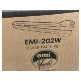 Yoshi EMI-202W 7-inch Tong White High Gloss Extra Heavyweight Disposable Plastic Tongs - Case Pack 48