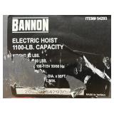 Bannon Compact Electric Cable Hoist, 1100-Lb. Capacity, 95ft. Lift, 110 Volts, 1 Phase #54293 Msrp $1,299.99