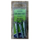 Needa Grade 5, 1/4-20x1-1/2  Hex Head Cap Screws lot of 10