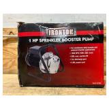 Ironton Sprinkler/Booster Pump, 1200 GPH, 1 HP, 1in. Ports #107795 Msrp $169.99 see description