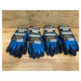 Bellingham Wonder Grip Female Dipped Gloves Black/Blue M (lot of 4)