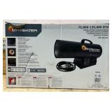 Mr. Heater MH125FAV 125,000-BTU Forced-Air Propane Heater, Black Msrp $209.99 see description