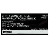 Strongway 2-In-1 Convertible Hand Truck, 600-Lb. Capacity, 47.24in.H #5743241 Msrp $99.99 see description