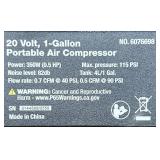 Klutch Portable Air Compressor, KLiQ 20V, 1 Gallon, 115 PSI, Cordless, Bare Tool #6076698 Msrp $129.99 see description