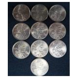 10 - 2000P SACAGAWEA DOLLARS