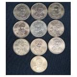 MIXED LOT OF SACAGAWEA DOLLARS AND PRESIDENTS