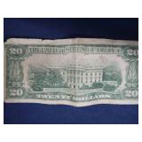 COLLECTABLE 1950S- 20 DOLLAR BILL AND COINS