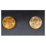 COLLECTABLE 1950S- 20 DOLLAR BILL AND COINS