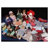 PLASTIC ROLLING 3 DRAWER SHELF FULL OFVINTAGE  DOLLS AND DOLL  CLOTHES