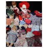 PLASTIC ROLLING 3 DRAWER SHELF FULL OFVINTAGE  DOLLS AND DOLL  CLOTHES