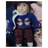 PLASTIC ROLLING 3 DRAWER SHELF FULL OFVINTAGE  DOLLS AND DOLL  CLOTHES