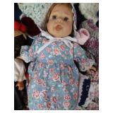 PLASTIC ROLLING 3 DRAWER SHELF FULL OFVINTAGE  DOLLS AND DOLL  CLOTHES