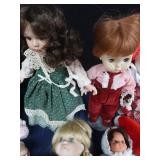 PLASTIC ROLLING 3 DRAWER SHELF FULL OFVINTAGE  DOLLS AND DOLL  CLOTHES