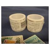2 ROLLS OF FOREVER STAMPS AND COLLECTABLE STAMPS