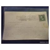 VINTAGE HATTIE TOM CIGAR BOX, 4 ROLLS OF FOREVER STAMPS, INDIAN POST CARD, AND WHEAT PENNIES