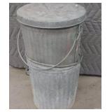 VINTAGE GALVANIZED GARBAGE CANS