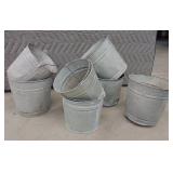7 GALVANIZED BUCKETS WITH HOLES IN THE BOTTOM
