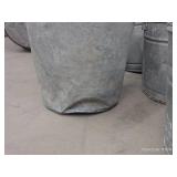 7 GALVANIZED BUCKETS WITH HOLES IN THE BOTTOM