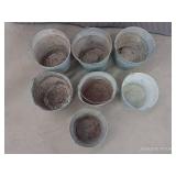 7 GALVANIZED BUCKETS WITH HOLES IN THE BOTTOM