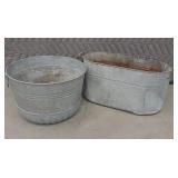 GALVANIZED PLANTER AND LAUNDRY BOILER