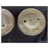 VINTAGE NATIONAL WALKING LAWN SPRINKLER AND WHEELS