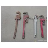 6 VINTAGE PIPE WRENCHS