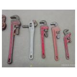 6 VINTAGE PIPE WRENCHS