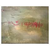 Stephano Landscape Oil on Canvas in Ornate Frame - 56" x 82" w Frame