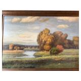 Stephano Landscape Oil on Canvas in Ornate Frame - 56" x 82" w Frame