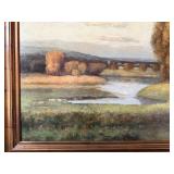 Stephano Landscape Oil on Canvas in Ornate Frame - 56" x 82" w Frame