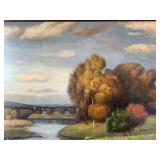 Stephano Landscape Oil on Canvas in Ornate Frame - 56" x 82" w Frame