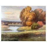 Stephano Landscape Oil on Canvas in Ornate Frame - 56" x 82" w Frame