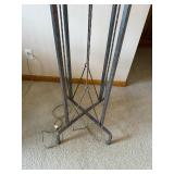 Stone Mosaic Bowl Floor Lamp on Hammered Iron Stand