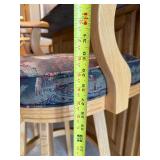 Bar Stools - Counter Height, Oak Frame, Tapestry Upholstery (Lot of 4)