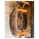 Bar Stools - Counter Height, Oak Frame, Tapestry Upholstery (Lot of 4)