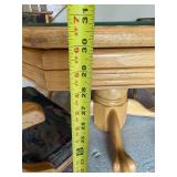 Oak Octagonal Game/Poker Table with Green Felt & 4 Upholstered Chairs Set