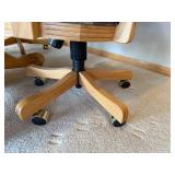 Oak Octagonal Game/Poker Table with Green Felt & 4 Upholstered Chairs Set