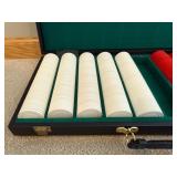 Poker Chip Set in Case - White & Red Chips, Green Felt Interior